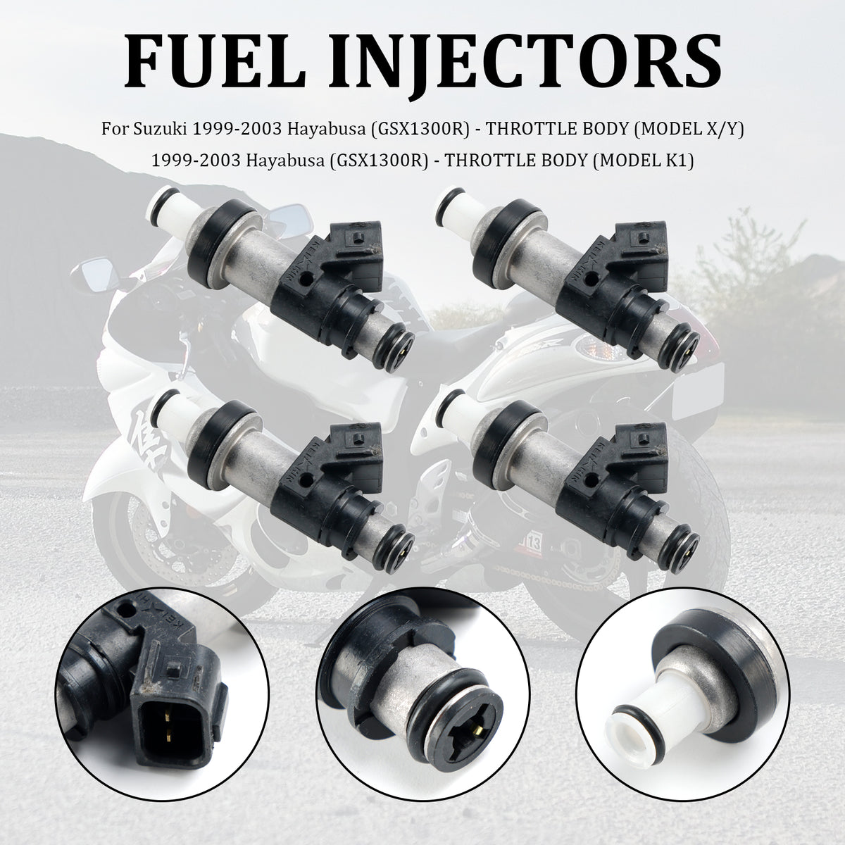Suzuki GSX-R750 GSX-R600 GSX1300R 4PCS 06164-P8E-A00 15710-24F00 Fuel Injectors