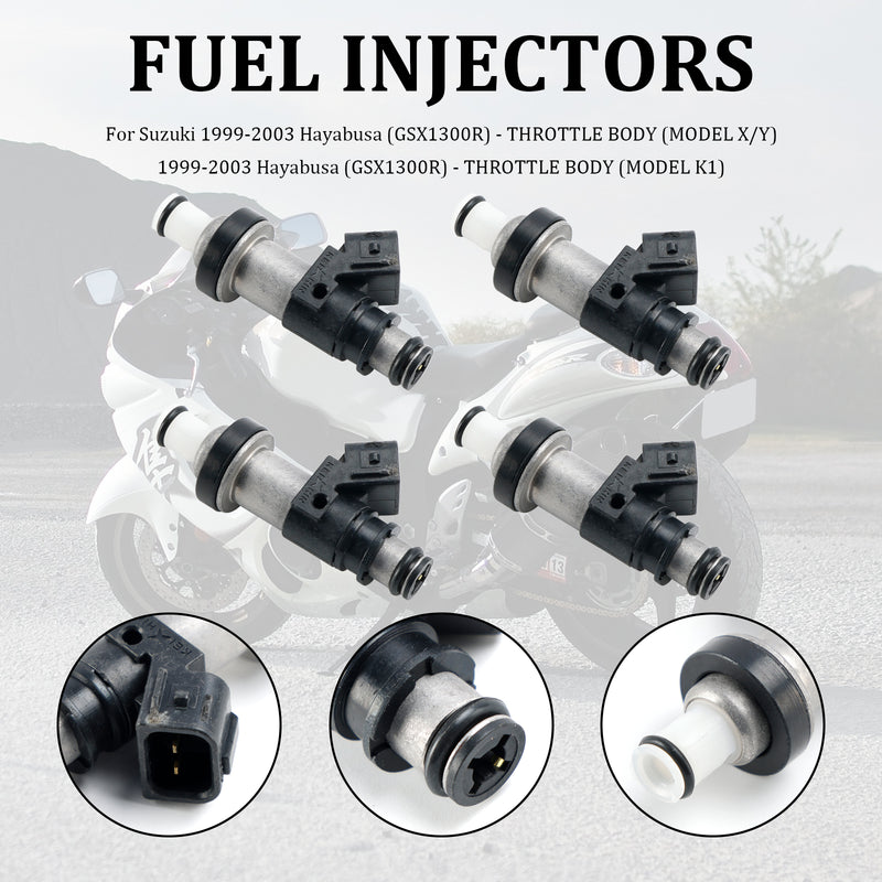 Suzuki GSX-R750 GSX-R600 GSX1300R 4PCS 06164-P8E-A00 15710-24F00 Fuel Injectors