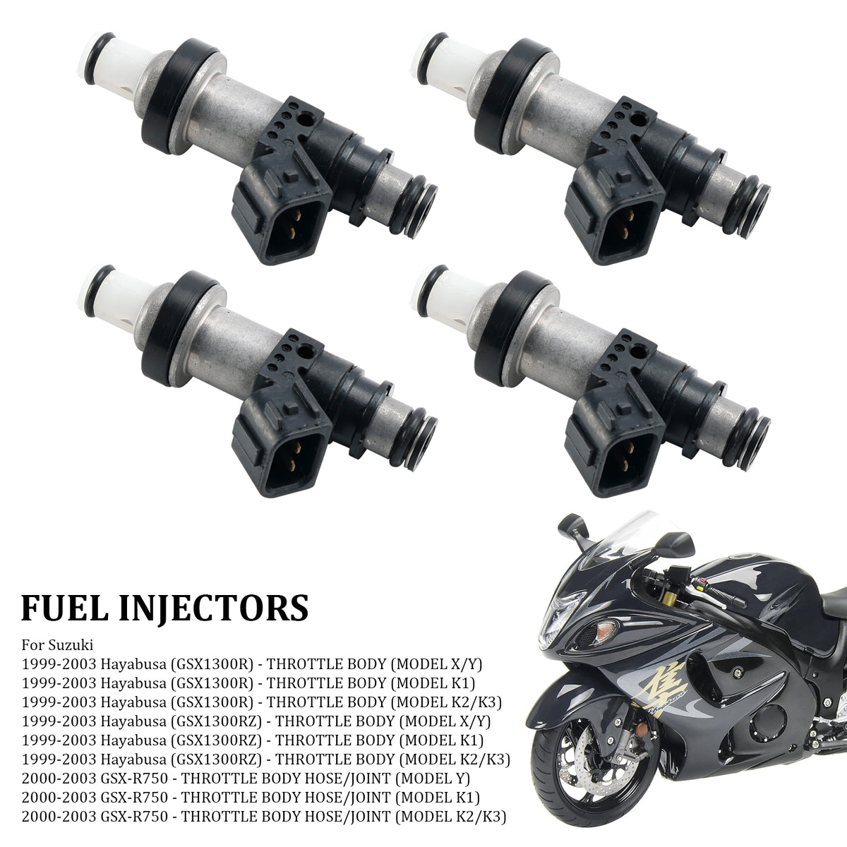 Suzuki GSX-R750 GSX-R600 GSX1300R 4PCS 06164-P8E-A00 15710-24F00 Fuel Injectors