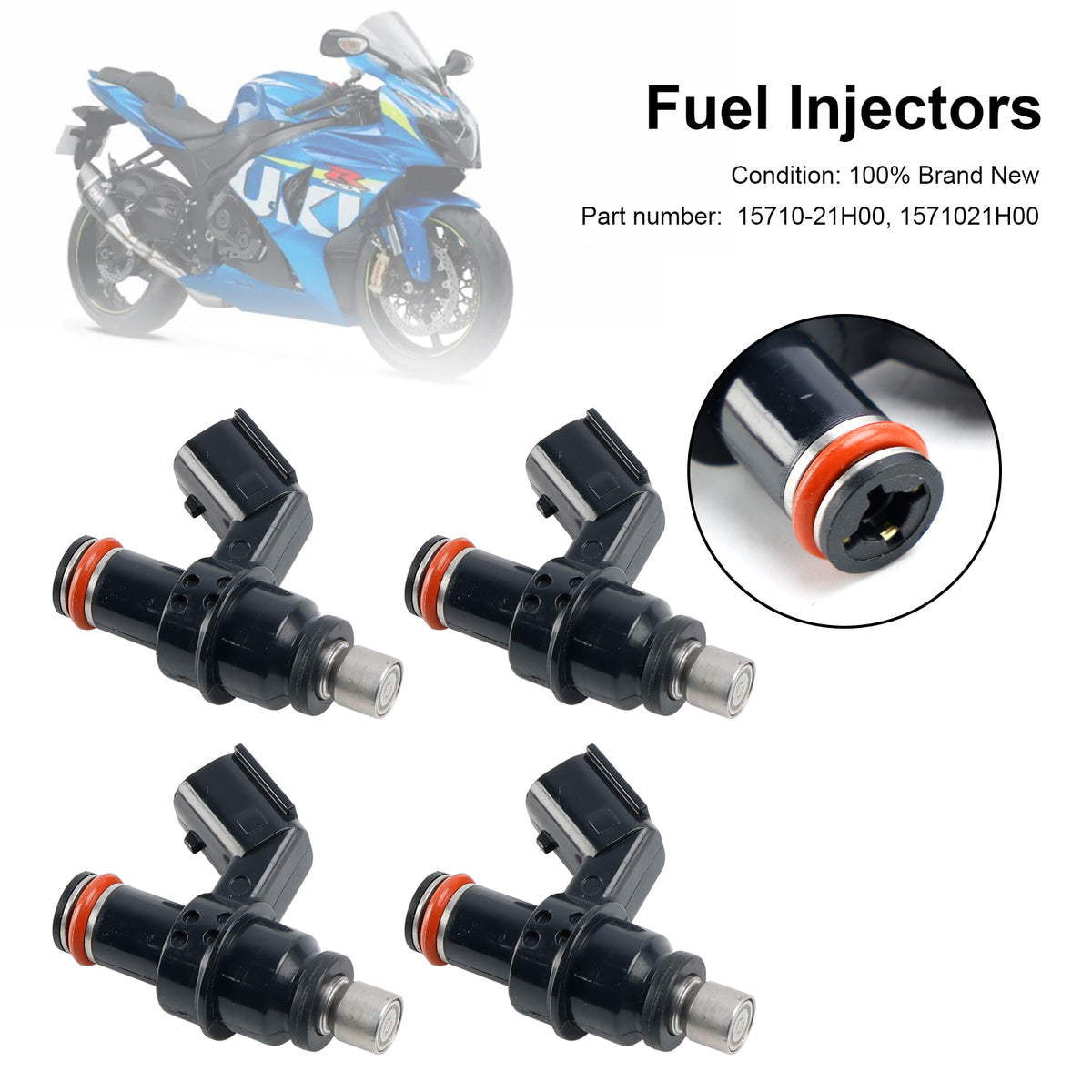 Suzuki GSXR1000 2007-2016 GSX1300R 2008-2020 4PCS 15710-21H00 Fuel Injectors 1571021H00