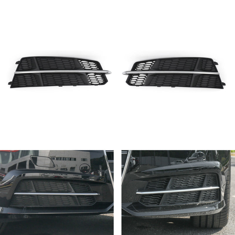 2016-2018 Audi A6 C7 S-Line Black Chrome Front Bumper Lower Grill