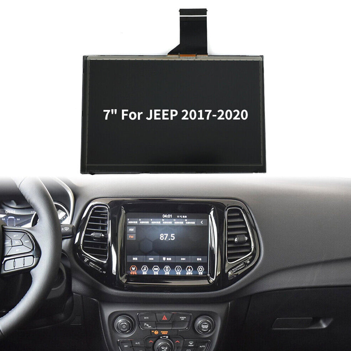 2017-2020  Jeep Compass 7" LCD Display Touch Screen Radio Navigation
