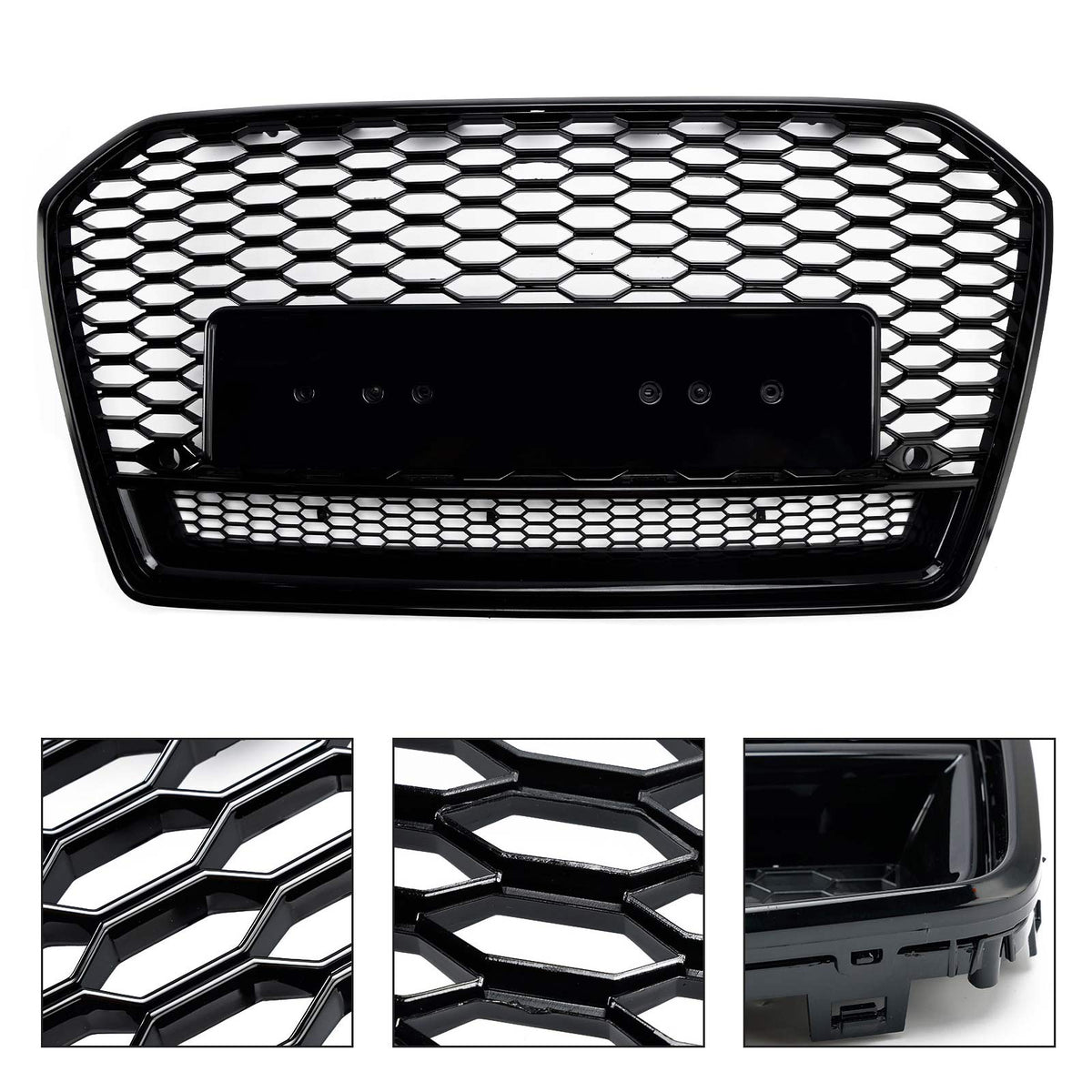 2016-2018 Audi A6 S6 C7 Black RS6 Style Honeycomb Mesh Front Grill