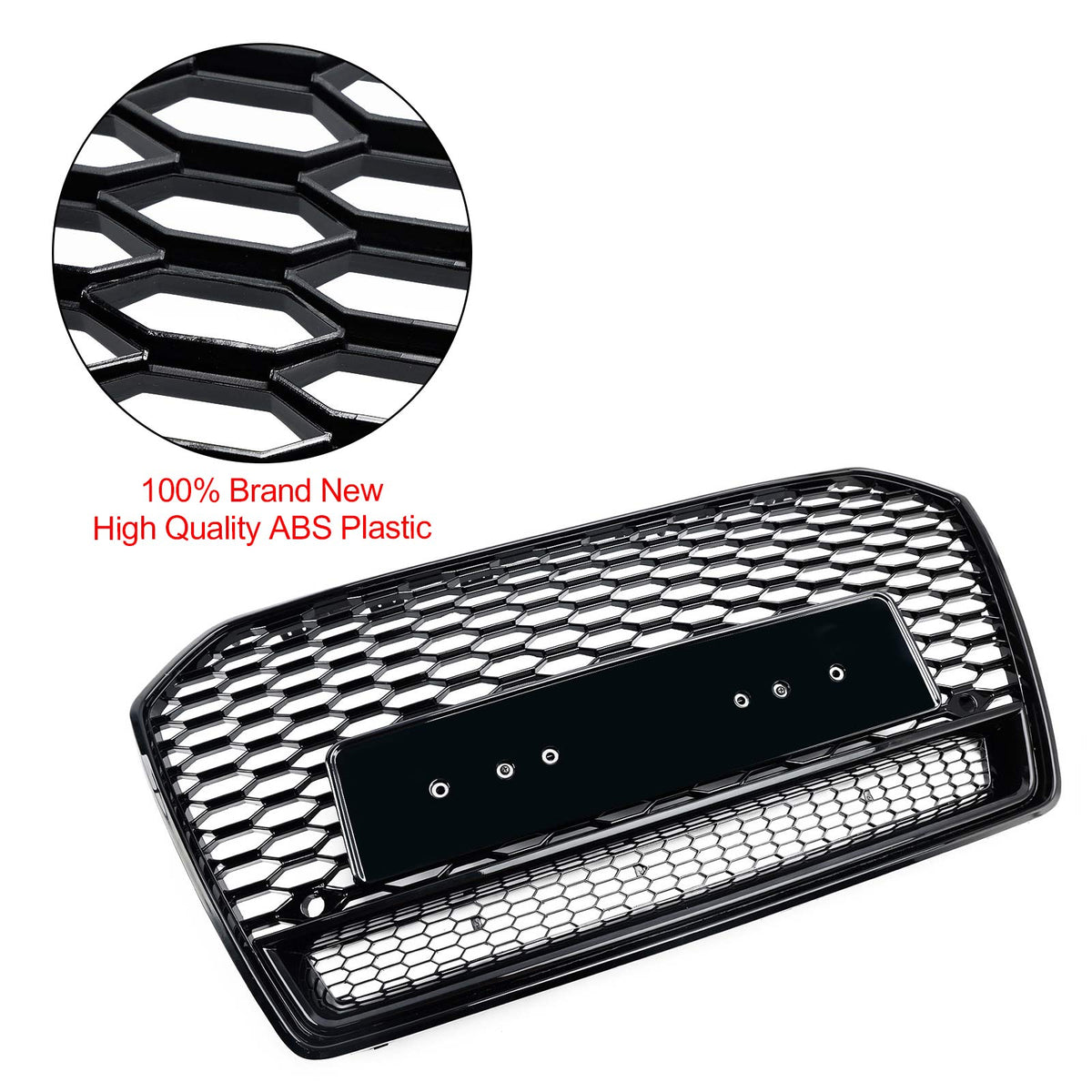 2016-2018 Audi A6 S6 C7 Black RS6 Style Honeycomb Mesh Front Grill