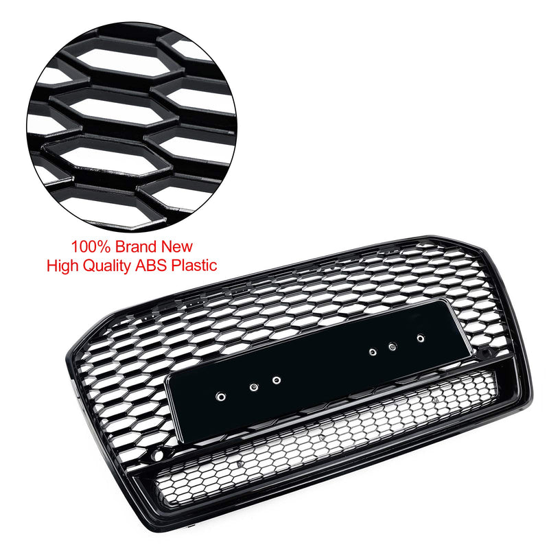 2016-2018 Audi A6 S6 C7 Black RS6 Style Honeycomb Mesh Front Grill
