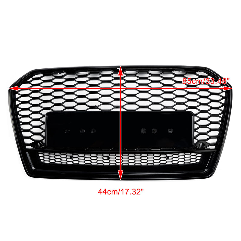 2016-2018 Audi A6 S6 C7 Black RS6 Style Honeycomb Mesh Front Grill