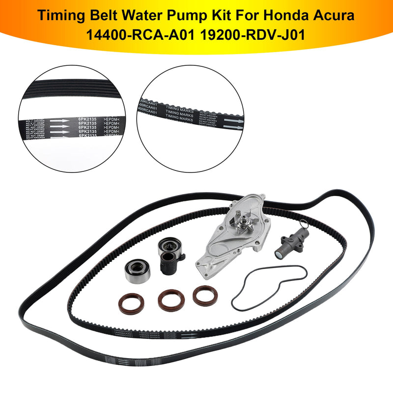 Honda Acura 14400-RCA-A01 19200-RDV-J01 Timing Belt Water Pump Kit