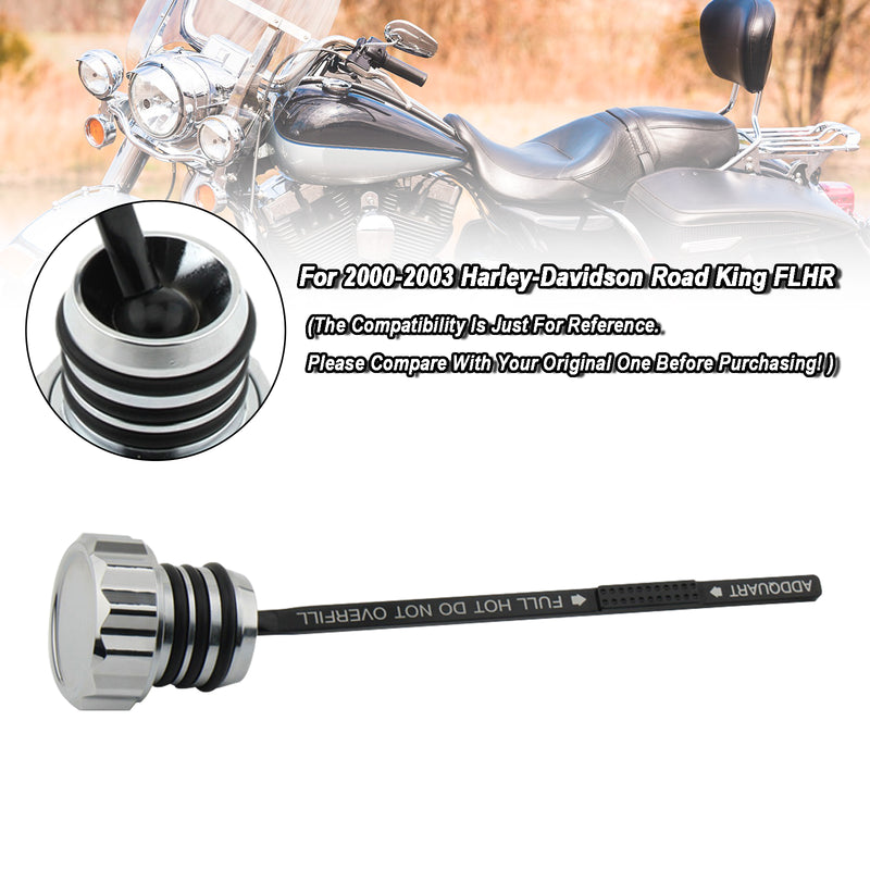 2000-2006 Touring Road King Electra Glide Silver Oil Dipstick Tank Cap Plug 0710-0121