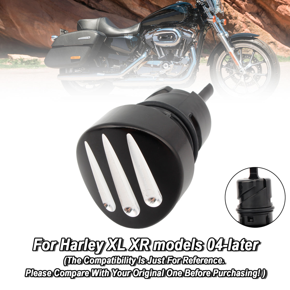 2004-2016 Sportster XL883 XL1200 Black Oil Dipstick Tank Cap Plug