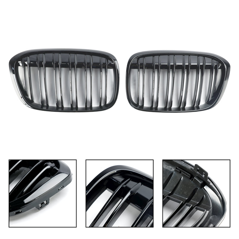BMW X1 F48 F49 2016-2019 2PCS Gloss Black Front Kidney Grill