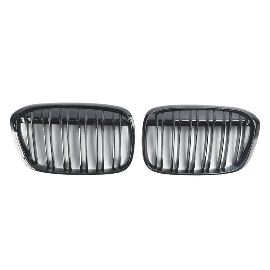 2016-2019 BMW X1 F48 F49 2PCS Gloss Black Front Kidney Grill
