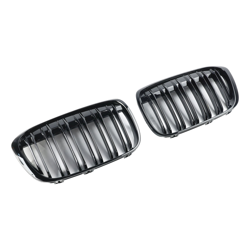 BMW X1 F48 F49 2016-2019 2PCS Gloss Black Front Kidney Grill