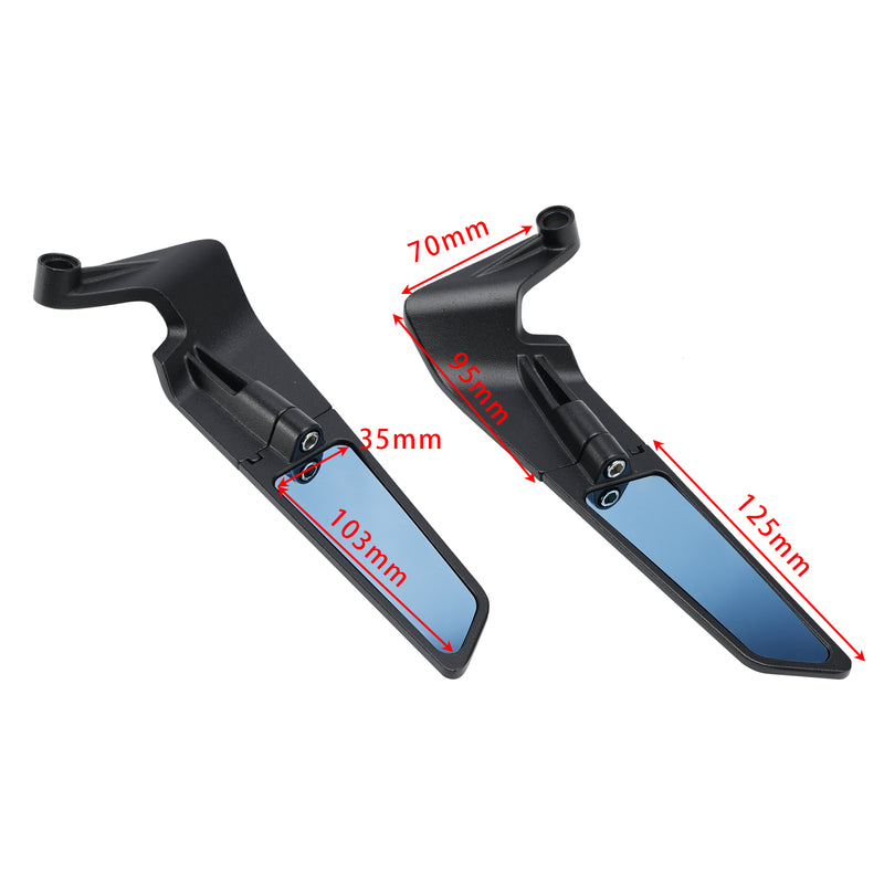 Yamaha MT-07 MT-09/SP MT-10 2016-2024 Rearview Winglet Mirrors Pair Blue