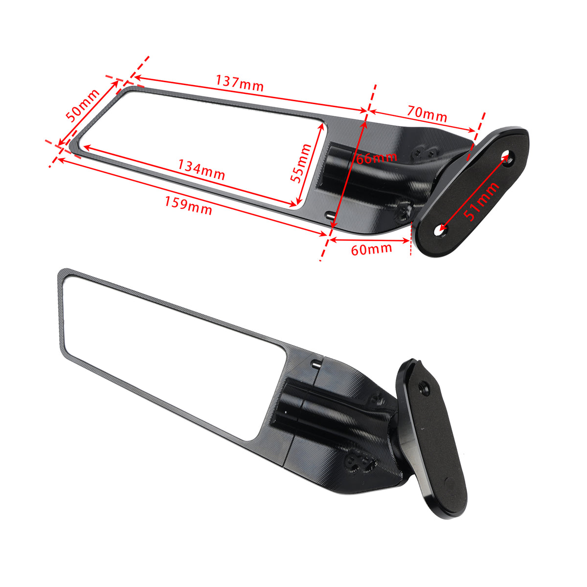 Yamaha YZF R3 YZF-R3 2019-2023 CNC Aluminum Winglet Mirrors
