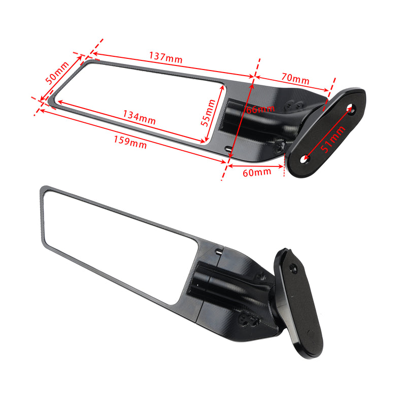 Yamaha YZF R3 YZF-R3 2019-2023 CNC Aluminum Winglet Mirrors