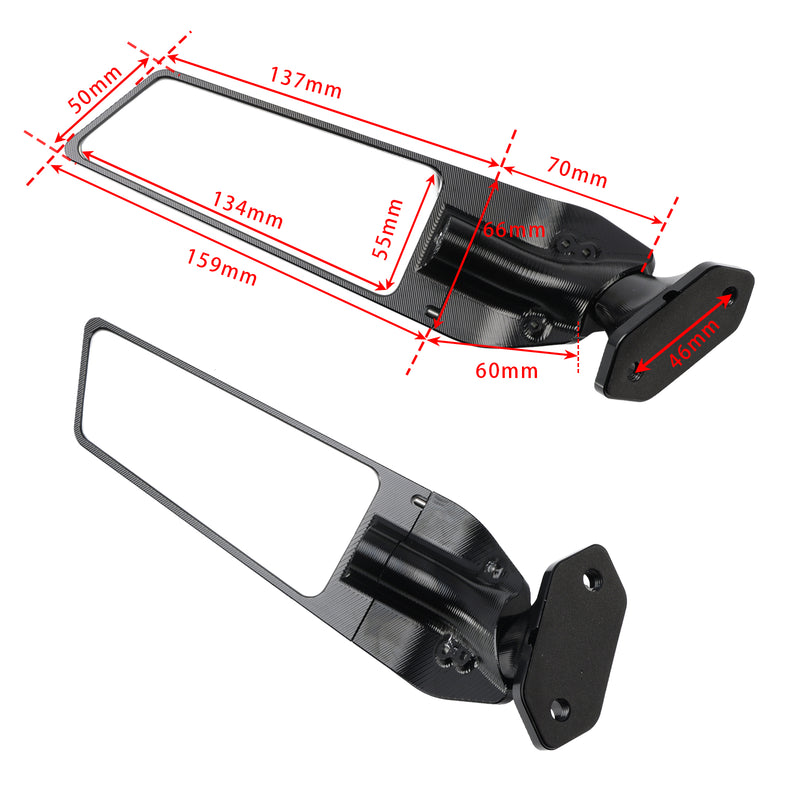Kawasaki Ninja 400 650 2018-2024 CNC Aluminum Winglet Mirror Wing Mirror