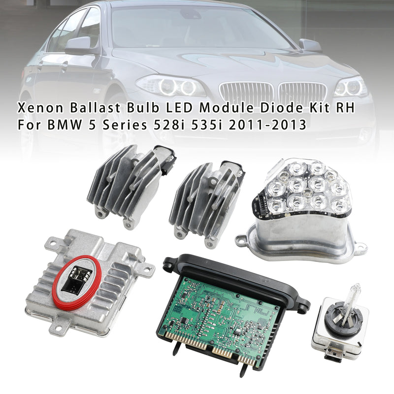 2011-2013 BMW 5 Series 528i 535i Xenon Ballast Bulb LED Module Diode Kit RH