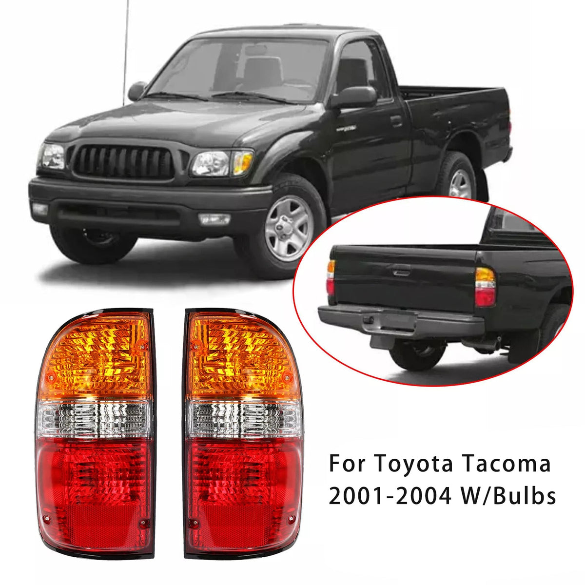 Toyota Tacoma 2001-2004 2PCS Rear Tail Lights Lamps W/Bulbs