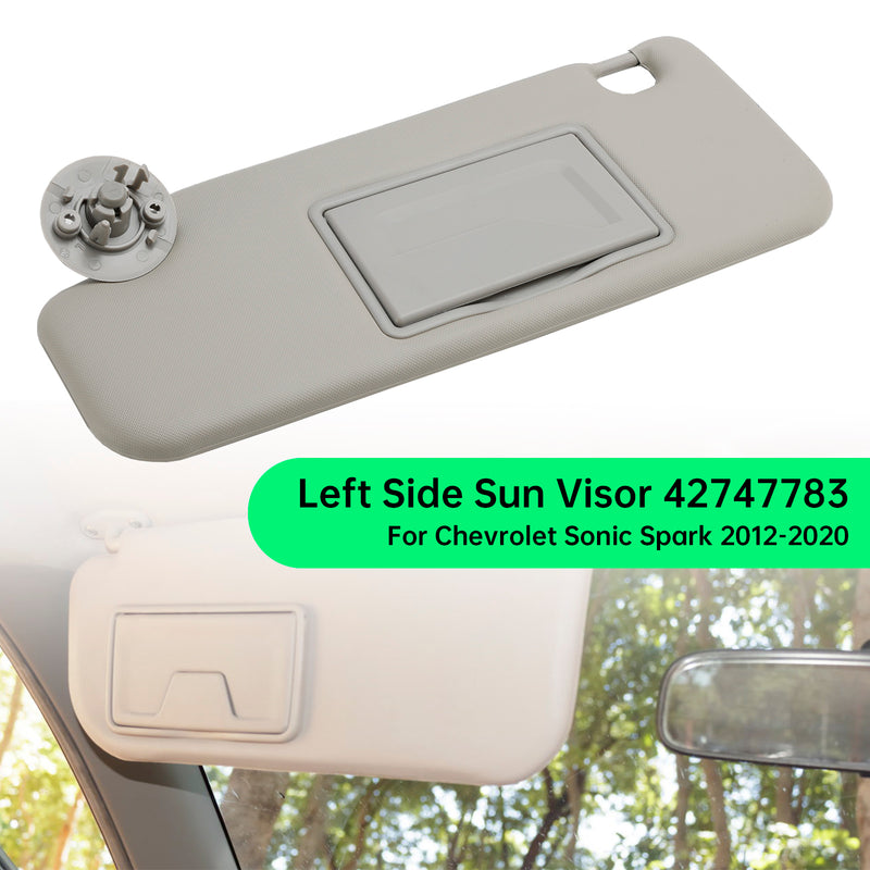 2012-2020 Chevy Sonic Spark Sun Visor Left Driver Side 42747783 Gray