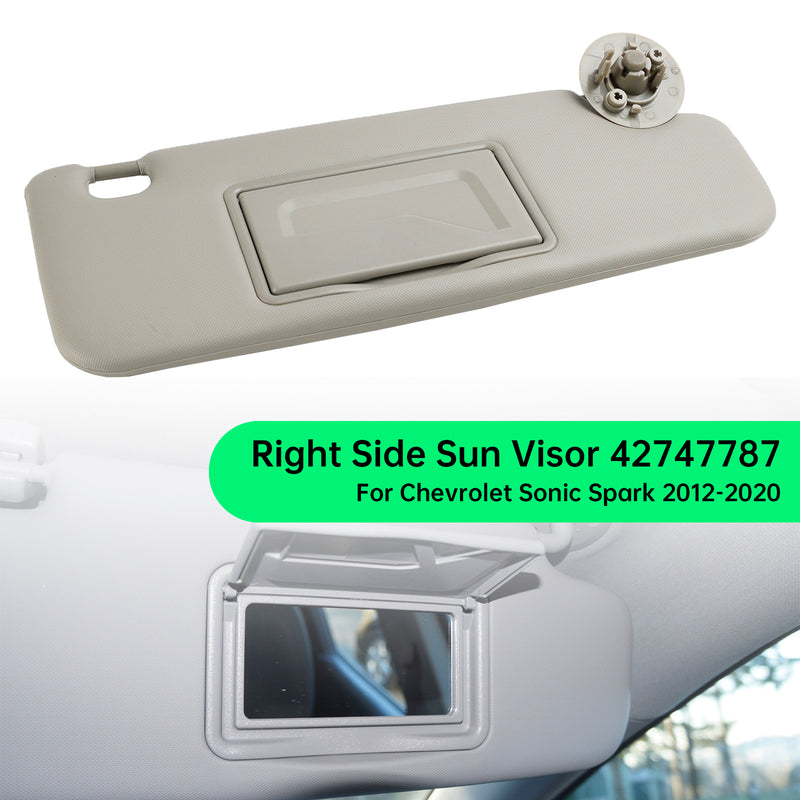 2012-2020 Chevy Sonic Spark Right Sun Visor Passenger 42747787 Gray