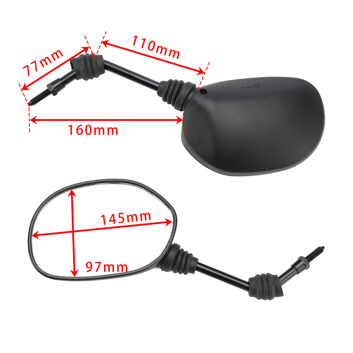 Piaggio TPH NRG MC3 Typhoon NTT SKR Zip 50cc Mirror Set - Left & Right 8mm