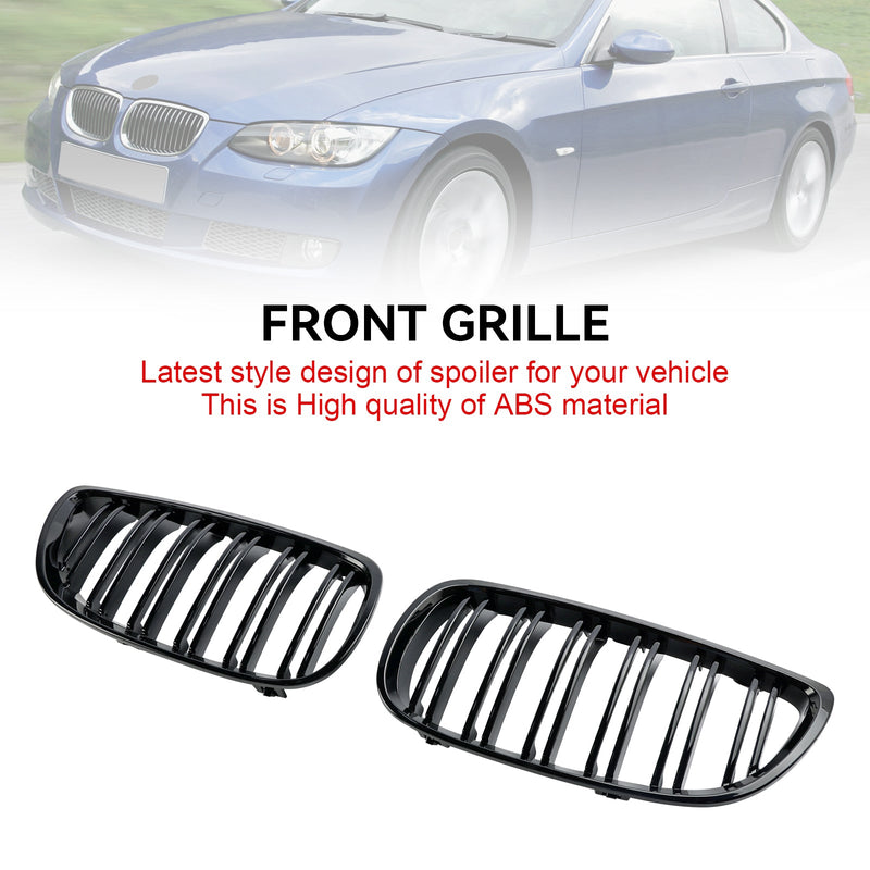 2008-2013 BMW 3-Series M3 E92/E93 All Model Gloss Black Front Kidney Grill 51137157277 51137157278