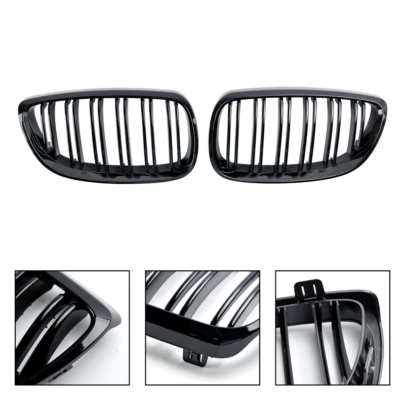 2008-2013 BMW 3-Series M3 E92/E93 All Model Gloss Black Front Kidney Grill 51137157277 51137157278
