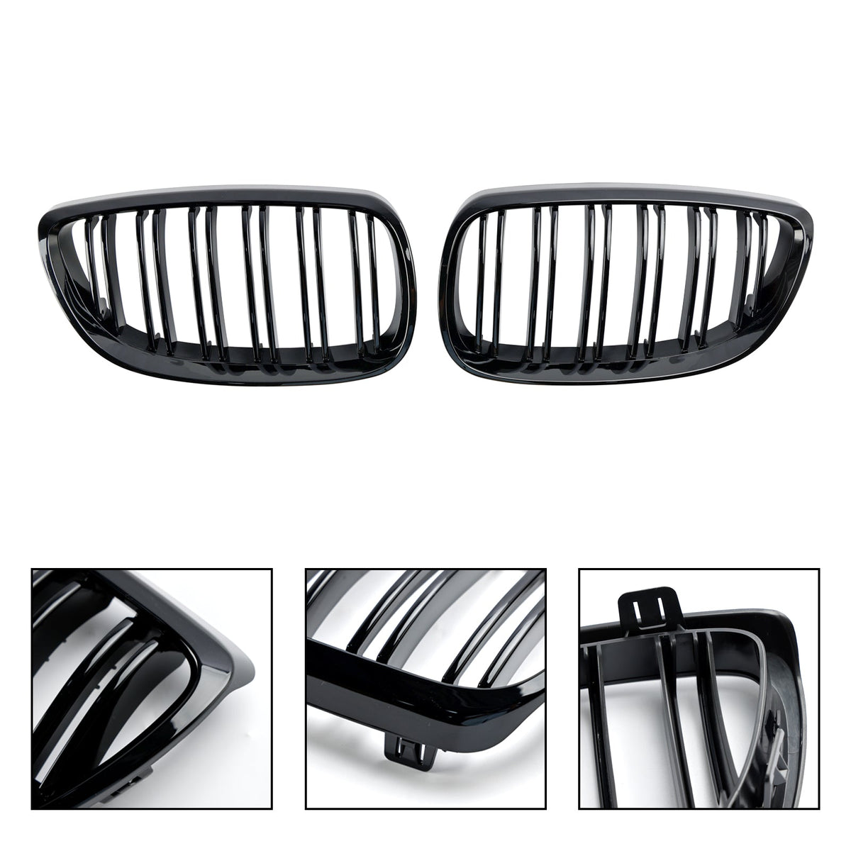 2007-2010 BMW Coupe E93 Convertible Gloss Black Front Kidney Grill 51137157277 51137157278