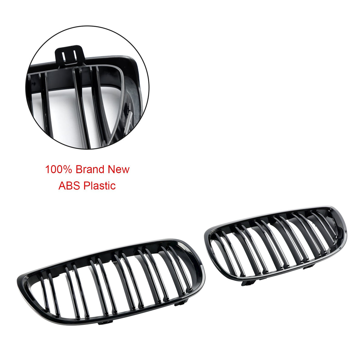 BMW E92 E93 328i 335i 2006-2010 2DR Gloss Black Front Kidney Grill 51137157277 51137157278