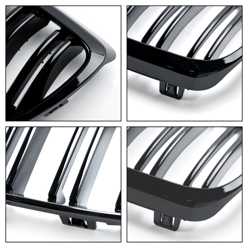 2008-2013 BMW 3-Series M3 E92/E93 All Model Gloss Black Front Kidney Grill 51137157277 51137157278