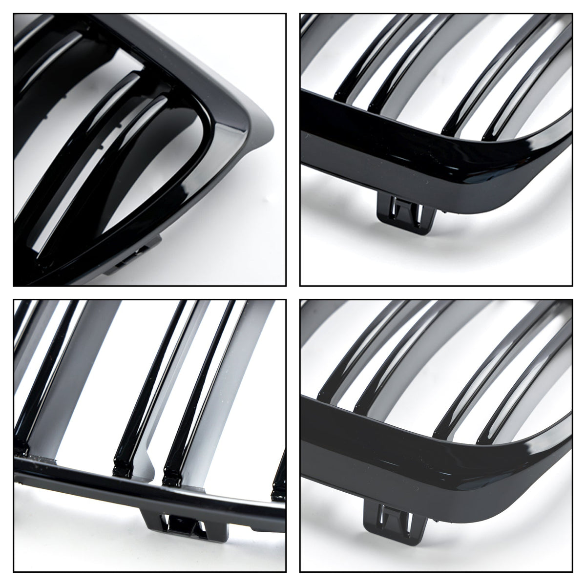 BMW E92 E93 328i 335i 2006-2010 2DR Gloss Black Front Kidney Grill 51137157277 51137157278