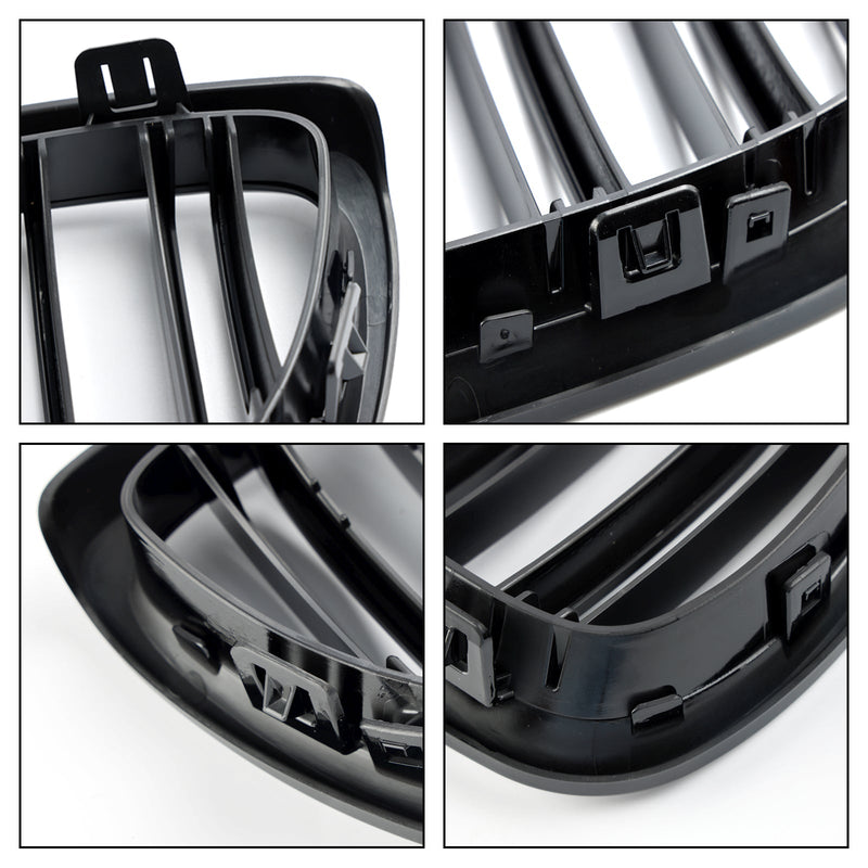 BMW E92 E93 328i 335i 2006-2010 2DR Gloss Black Front Kidney Grill 51137157277 51137157278