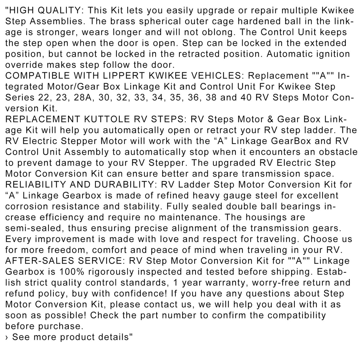 RV Step Motor Conversion Kit Replace 379769 379145 379146 379147 RV Gearbox with Motor and Control Unit