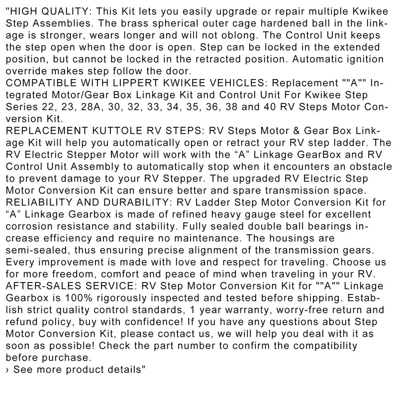 RV Step Motor Conversion Kit Replace 379769 379145 379146 379147 RV Gearbox with Motor and Control Unit