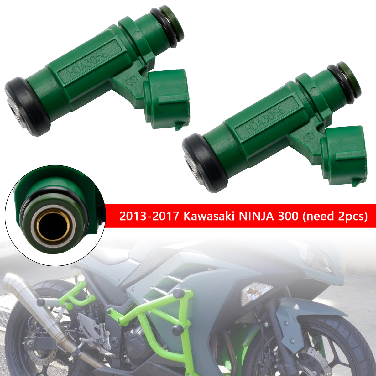 Kawasaki Versys-X 300 2017-2022 Ninja 300 2013-2017 2PCS 49033-0558 Fuel Injector
