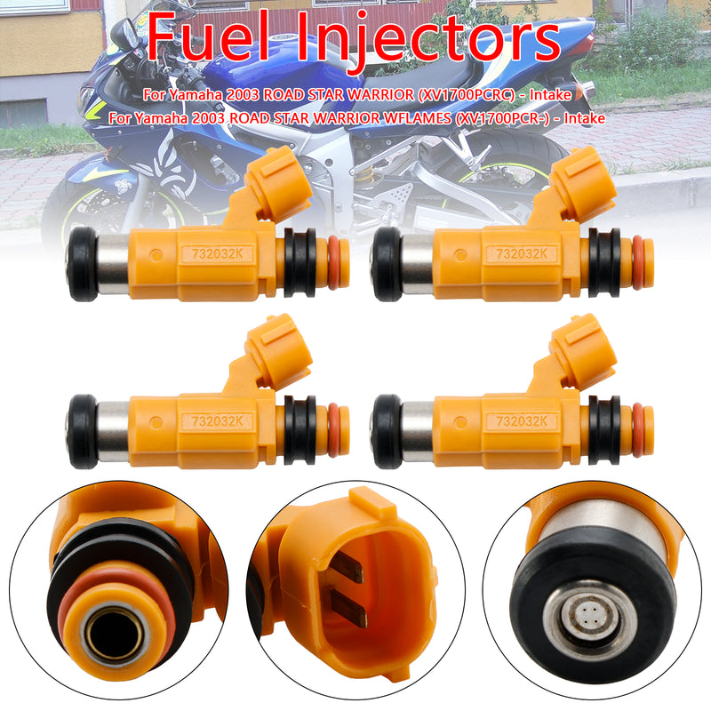 Yamaha FJR1300 Road Star Warrior XV1700 4PCS Fuel Injectors 5FL-13761-00-00