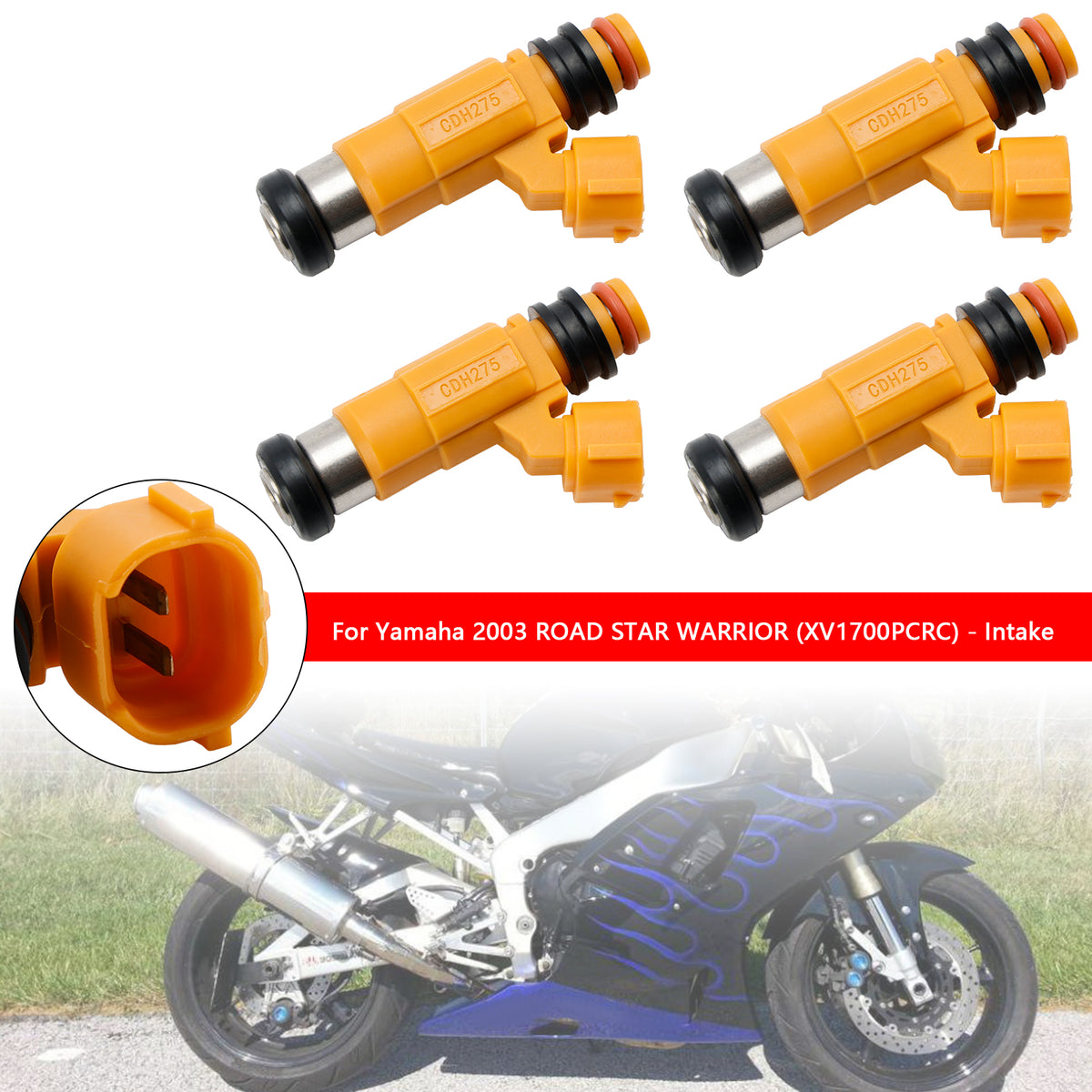 Yamaha FJR1300 Road Star Warrior XV1700 4PCS Fuel Injectors 5FL-13761-00-00
