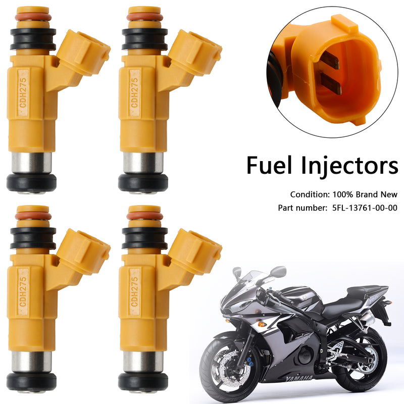 Yamaha FJR1300 Road Star Warrior XV1700 4PCS Fuel Injectors 5FL-13761-00-00
