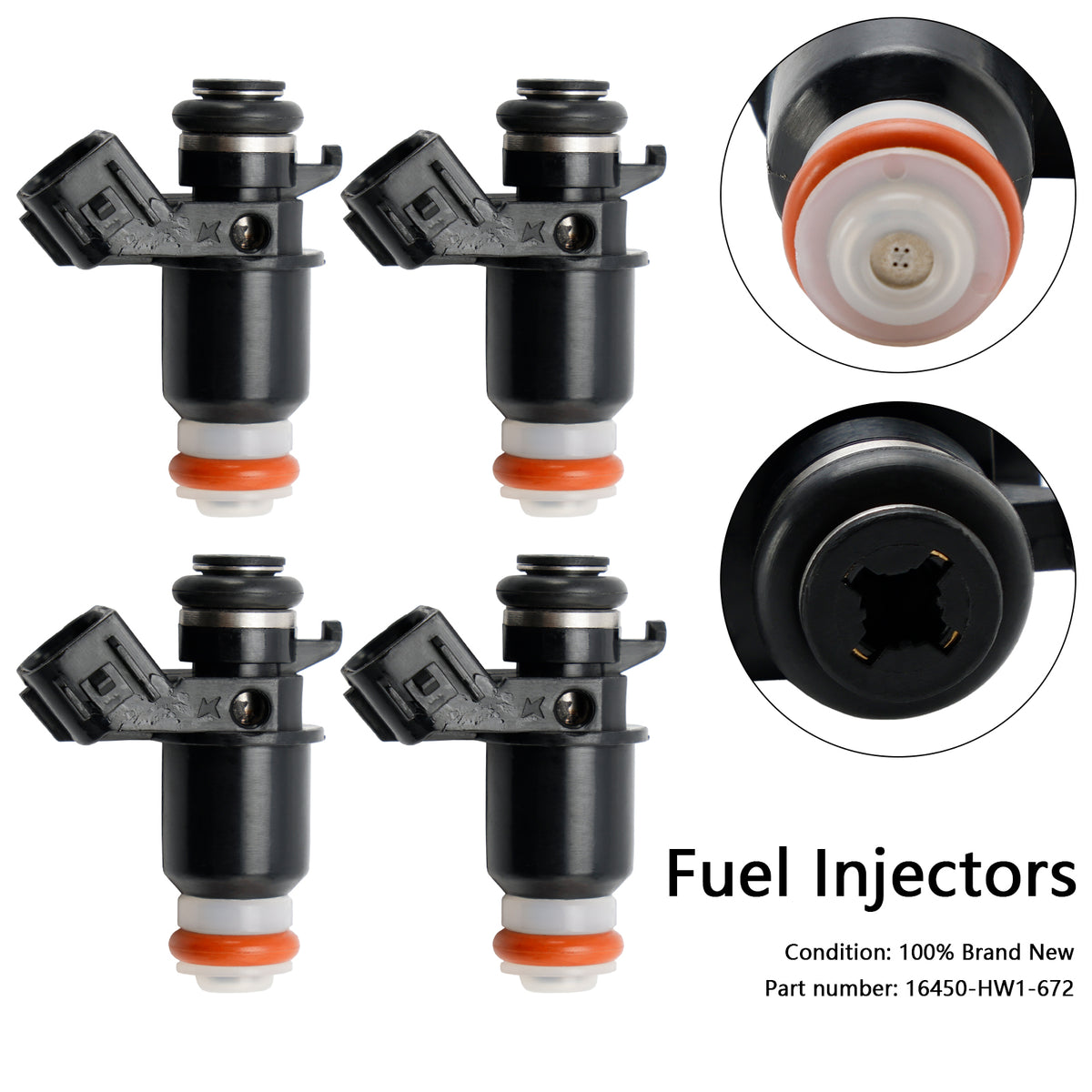Honda AquaTrax F12 F12X 2002-2007 R12 R12X 2003-2007 4PCS 16450-HW1-672 Fuel Injectors