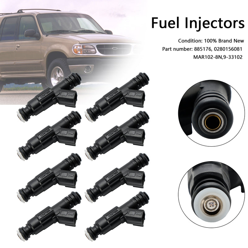 Mercury Mercruiser 8PCS 885176 0280156081 Fuel Injectors MAR102-8N 9-33102