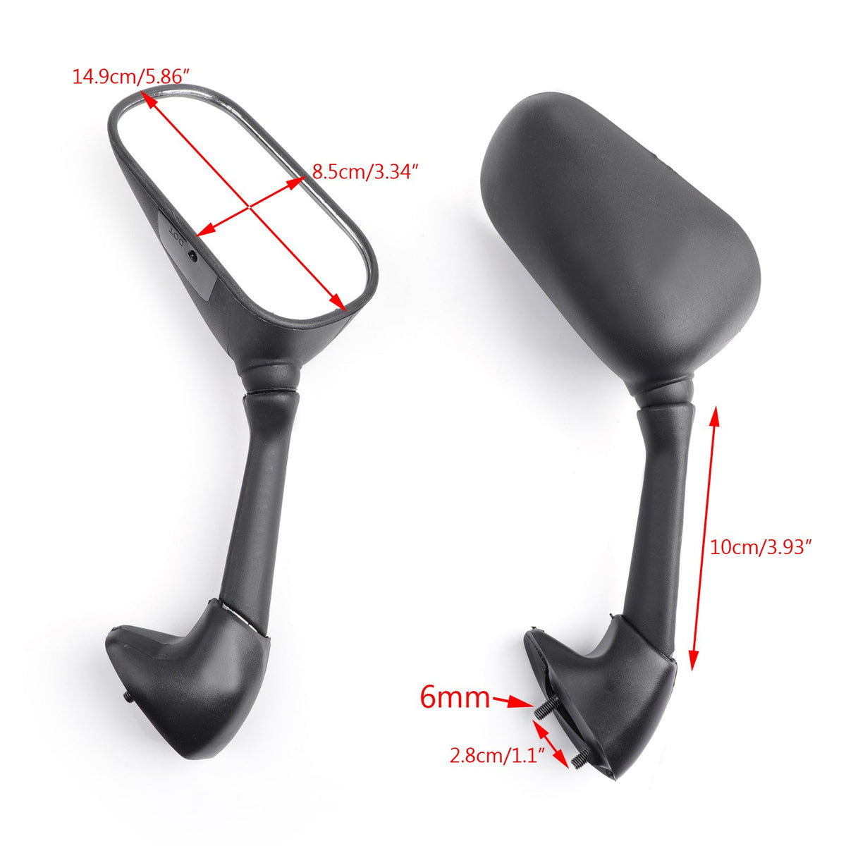 Yamaha YZF 600 R6 2003-2005 YZF R6S 2006-2008 Black Mirrors