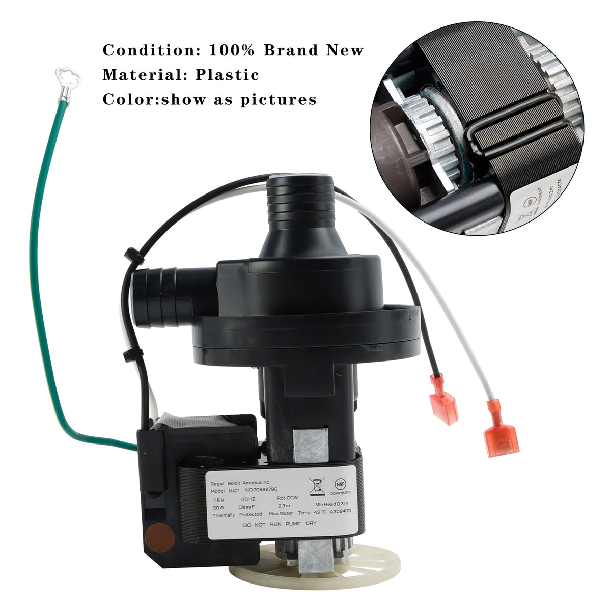 040006556 Pump Water 115/60/1  9" Height  9" Width  7" Length