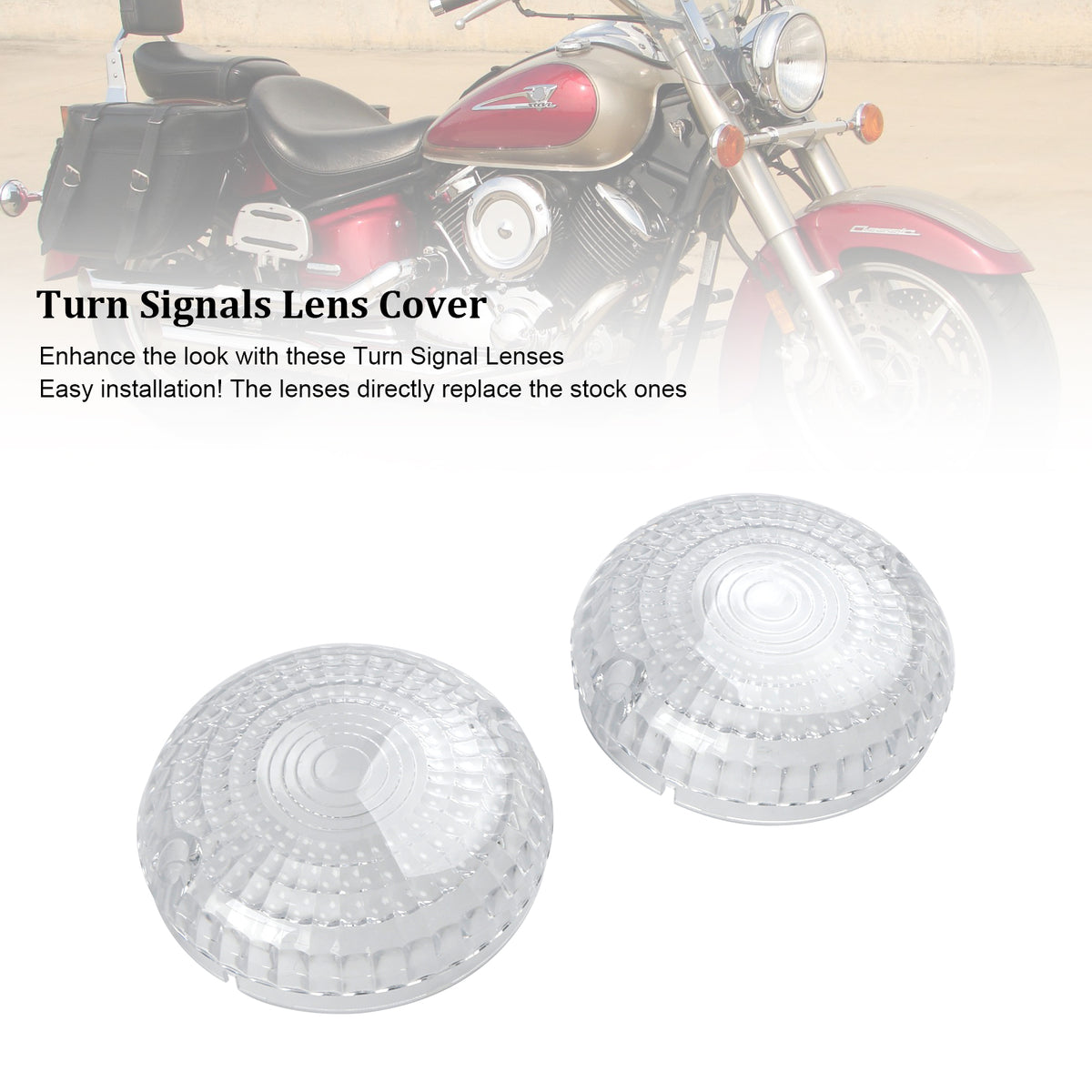 Yamaha V-Star1100 XVS650 Road Star Clear Front/Rear Turn Signals Lens Cover