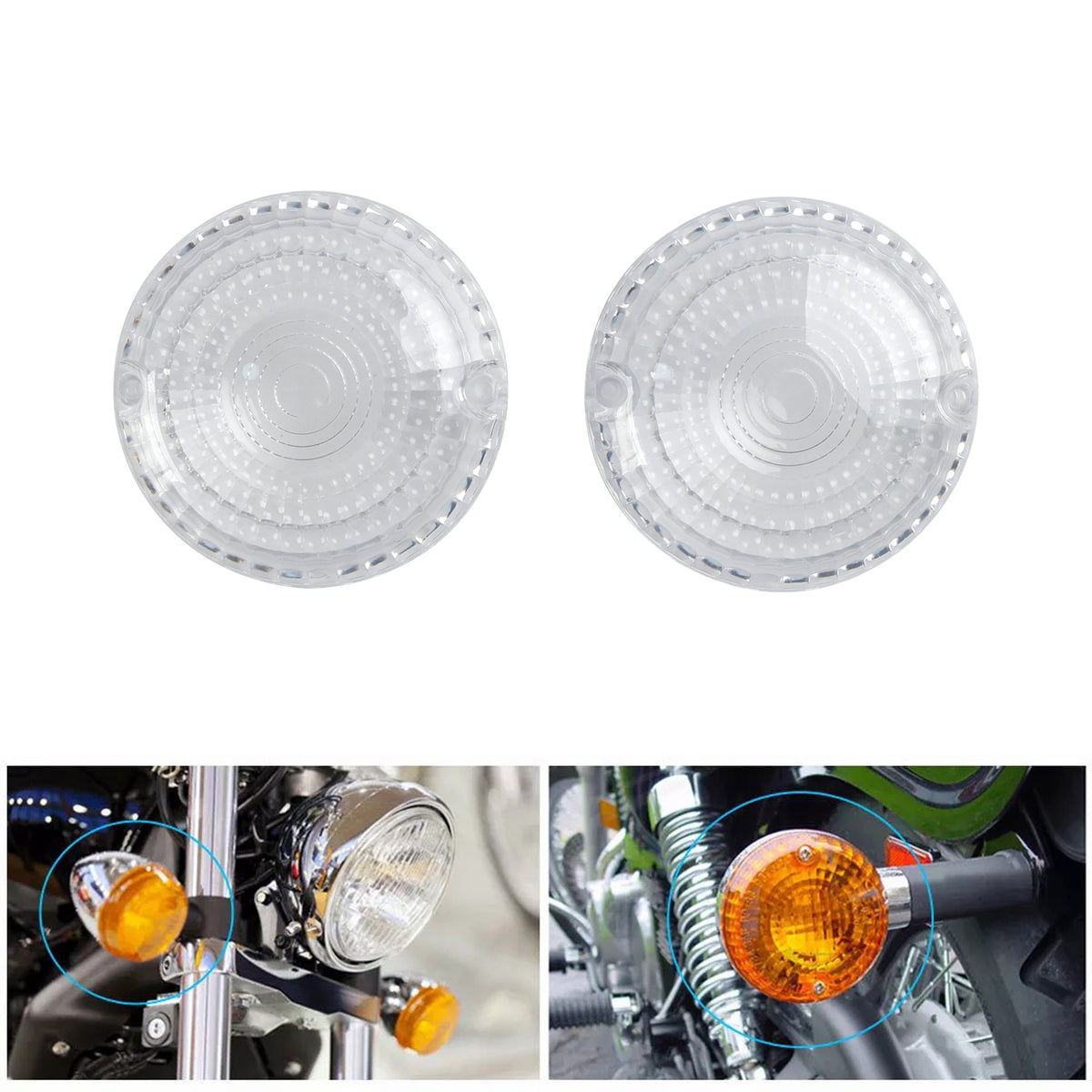 Yamaha V-Star1100 XVS650 Road Star Clear Front/Rear Turn Signals Lens Cover
