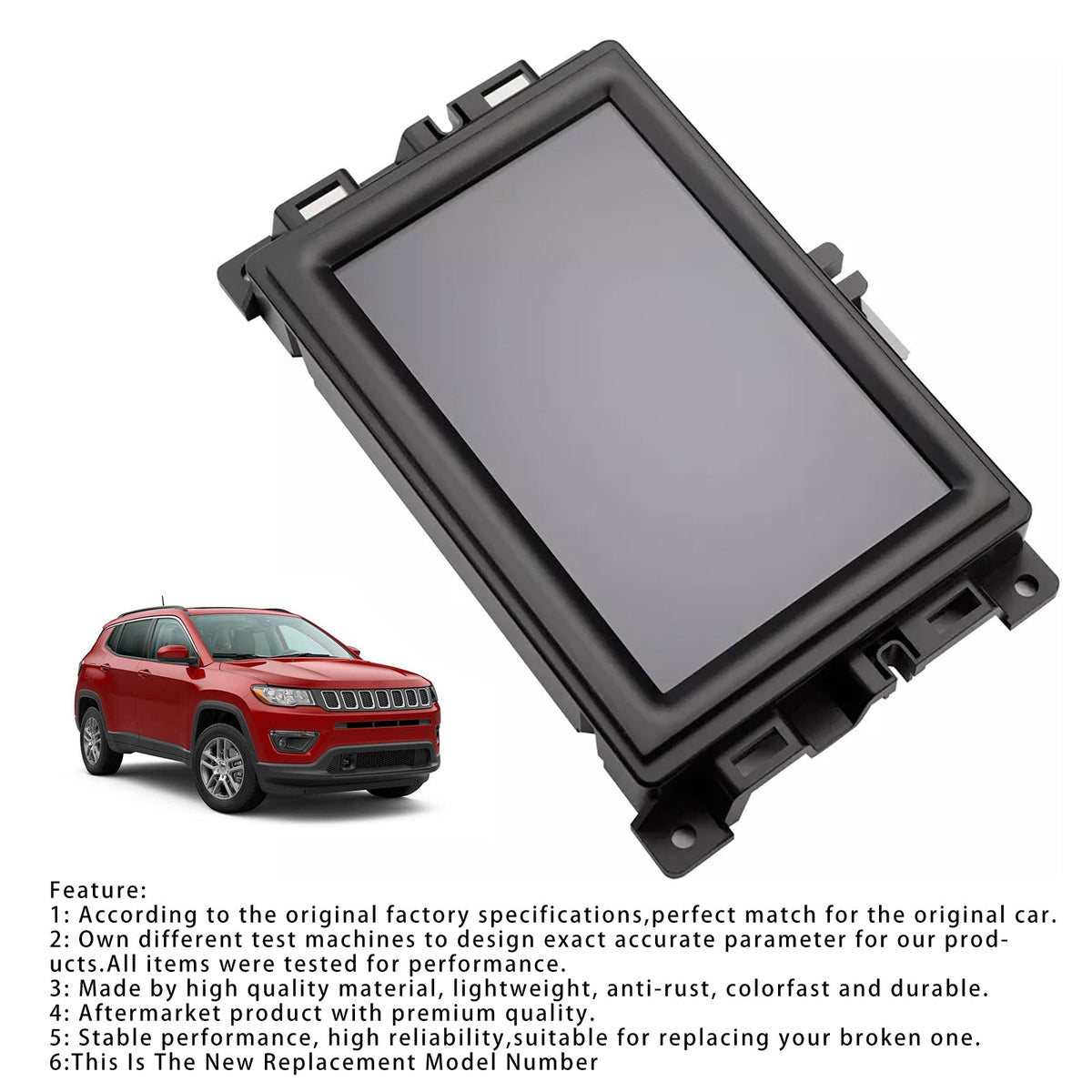 7" LCD Display Touch Screen For Jeep Compass Car Radio Navigation 2017-2020