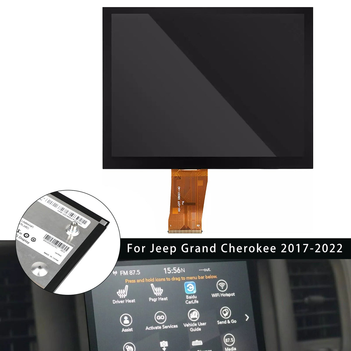 2017-2022 Jeep Grand Cherokee 8.4" Uconnect LCD Display Touch Screen