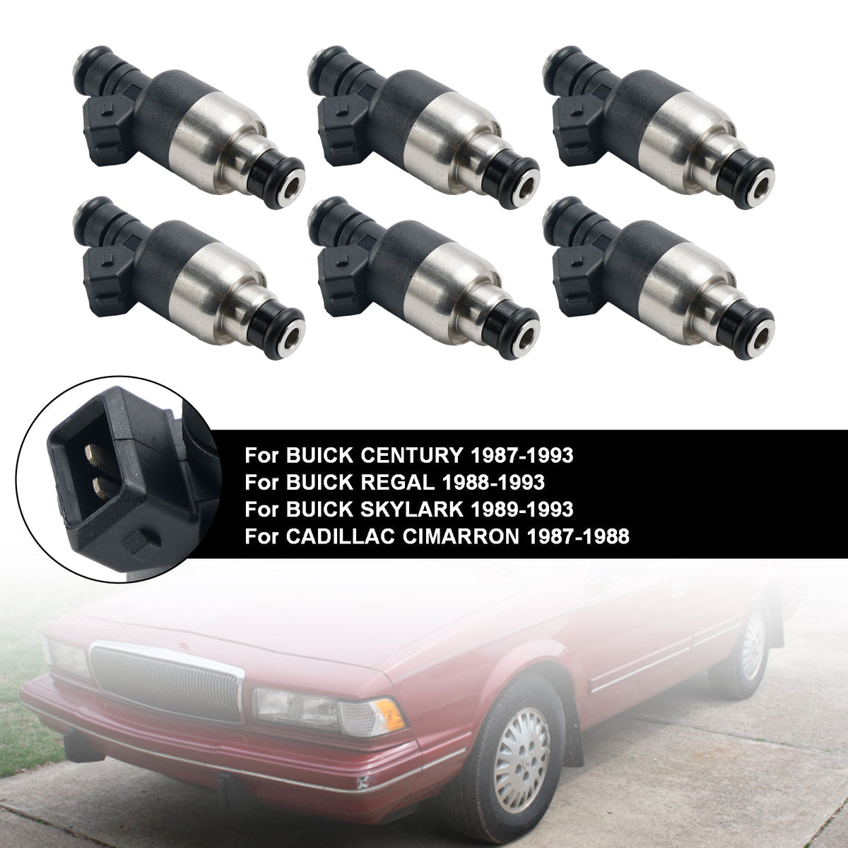 6PCS 17089569 Fuel Injector 5235136 Fit GM 2.8L 3.1L 3.3L V6 1985-1994 17084888
