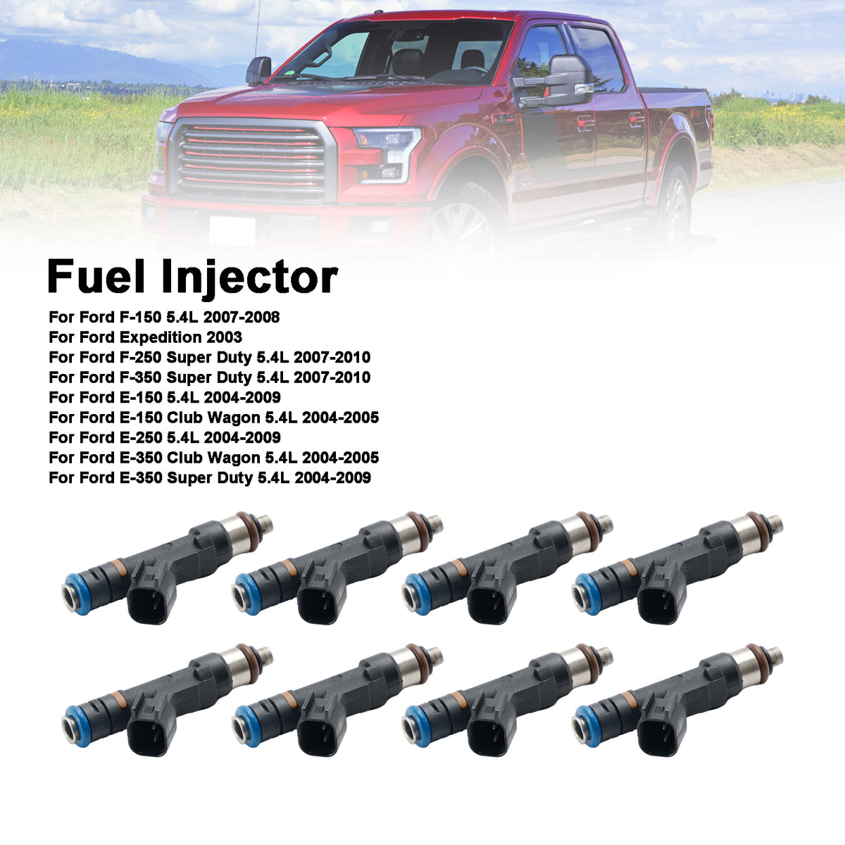 Ford F150 F-150 5.4L 2007-2009 E150 E250 8PCS Fuel Injector 0280158138