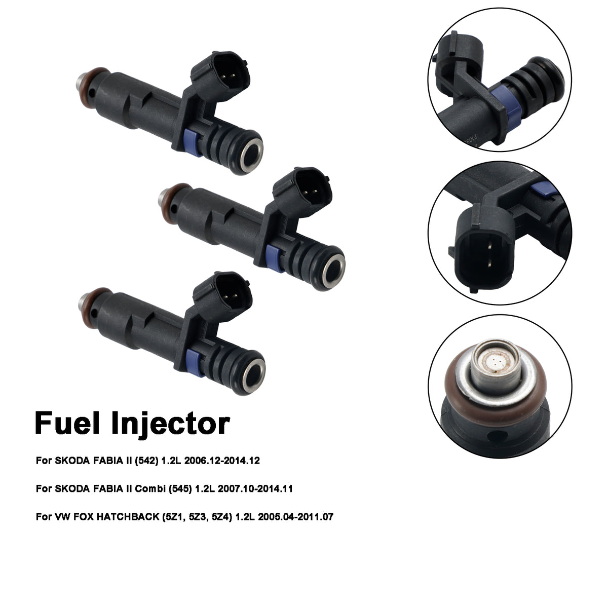 VW Fox Hatchback Fit Skoda Fabia II 1.2L 3PCS Fuel Injector 03D906031G