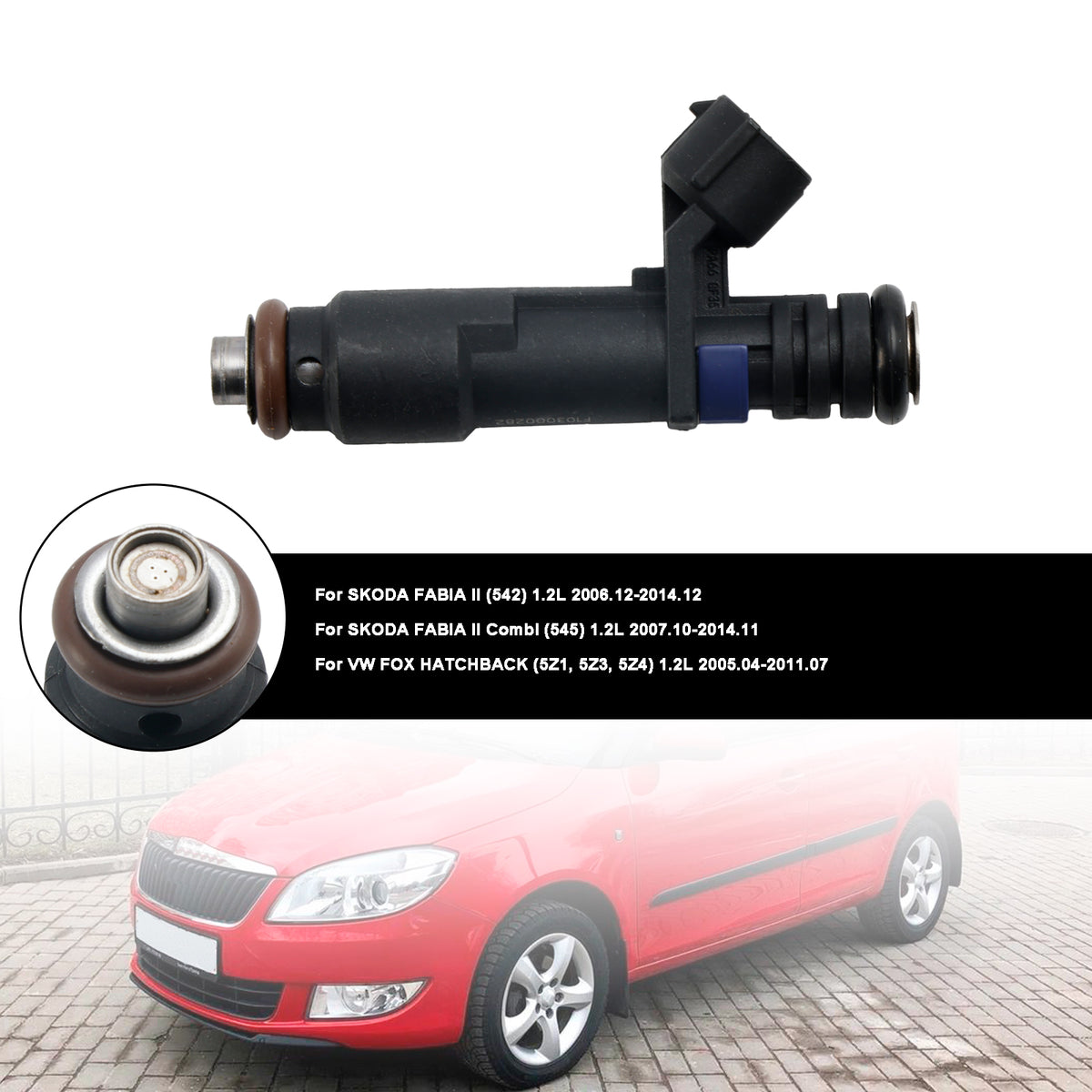 VW Fox Hatchback Fit Skoda Fabia II 1.2L 1PCS Fuel Injector 03D906031G